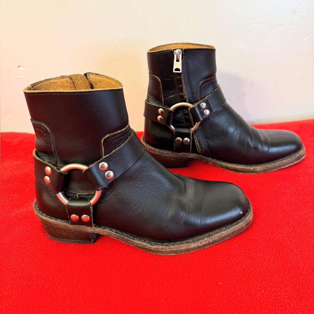 All Saints Haze Biker Ankle black leather Boots women’s size 37 / US 6.5